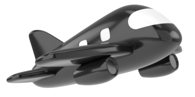 Uçak 3D. Seyahat elemanı. 3B illüstrasyon.