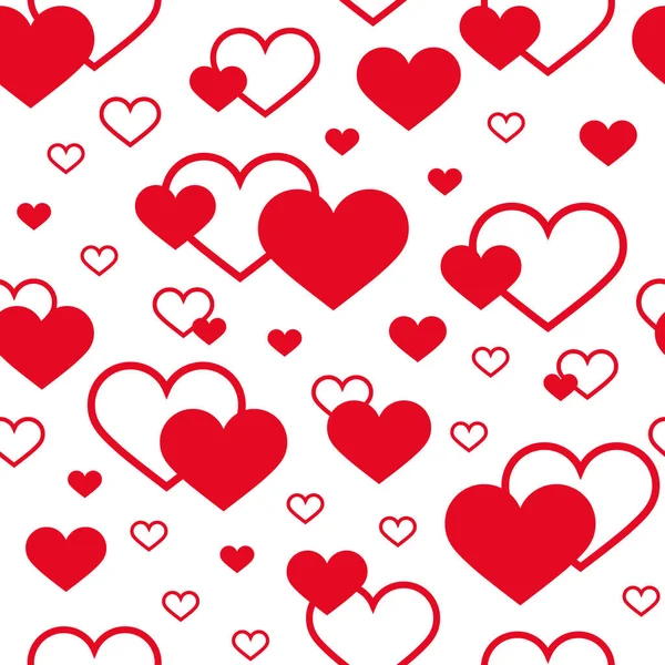 赤いハート バレンタインデー 現代的なシームレスパターン ベクトルイラスト 休日のデザイン グリーティングカード ホリデープリント デザイナーパッケージ スタイリッシュなテキスタイル ファブリックなどのアイデア — ストックベクタ