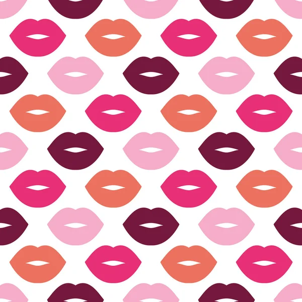 Coloridos Labios Femeninos Patrón Vector Brillante Sin Costuras Sobre Fondo — Vector de stock