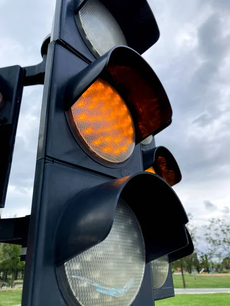 Traffic Lights Lamp Close Shot — Foto de Stock