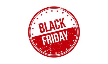 Kara Cuma Kauçuk Grunge Mühür Vektör İllüstrasyonu