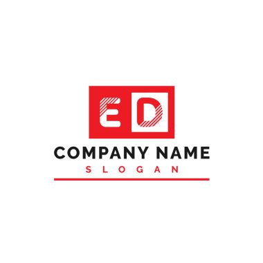 ED Logo Tasarımı. ED Harfi Logo Vektörü İllüstrasyonu - Vektör