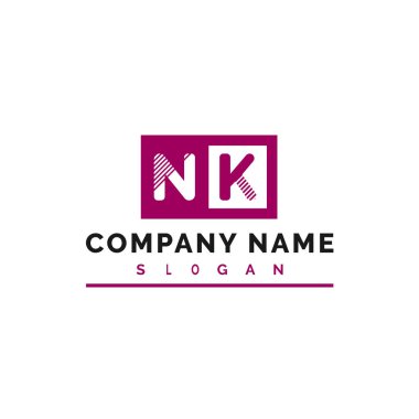 NK Logo Tasarımı. NK Harf Logo Vektörü İllüstrasyonu - Vektör