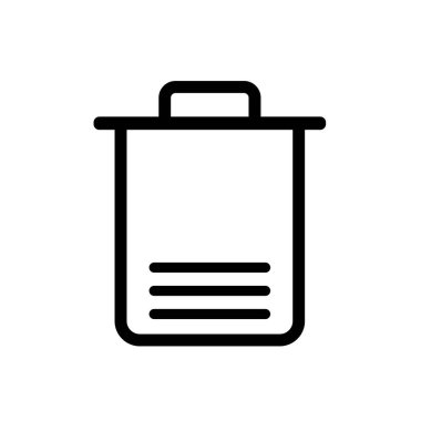 Çöp Simgesi Vektör İllüstrasyonu. Düz Çöp Simgesi