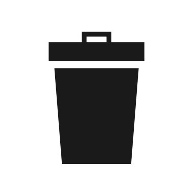 Çöp Simgesi Vektör İşareti Beyaz Arkaplan