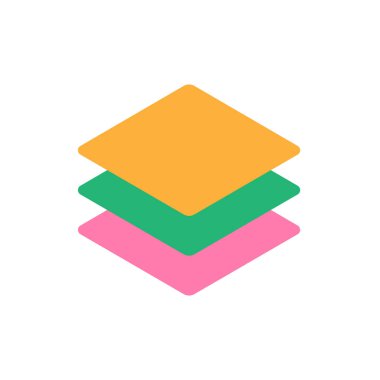 Katman Simgesi Vektör İllüstrasyonu. Düz Katman Simgesi