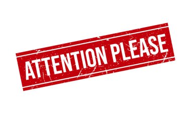 Lütfen dikkat, Lastik Damga. Kırmızı Dikkat, lütfen Rubber Grunge Mühür Vektör İllüstrasyonu