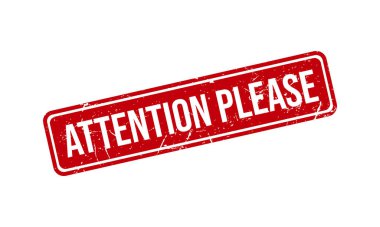 Lütfen dikkat, Lastik Damga. Kırmızı Dikkat, lütfen Rubber Grunge Mühür Vektör İllüstrasyonu