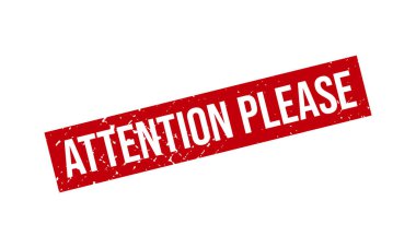 Lütfen dikkat, Lastik Damga. Kırmızı Dikkat, lütfen Rubber Grunge Mühür Vektör İllüstrasyonu