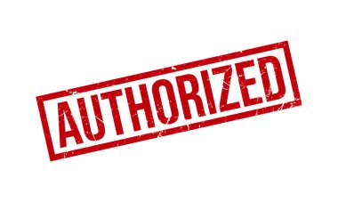 Yetkili Lastik Damga. Kırmızı Yetkili Kauçuk Grunge Mühür Vektör İllüstrasyonu