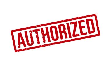 Yetkili Lastik Damga. Kırmızı Yetkili Kauçuk Grunge Mühür Vektör İllüstrasyonu