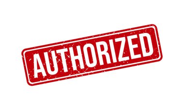 Yetkili Lastik Damga. Kırmızı Yetkili Kauçuk Grunge Mühür Vektör İllüstrasyonu