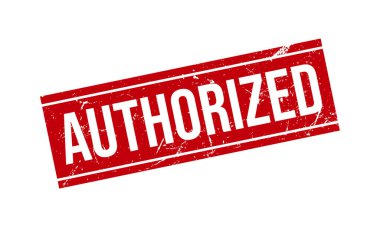 Yetkili Lastik Damga. Kırmızı Yetkili Kauçuk Grunge Mühür Vektör İllüstrasyonu