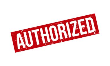 Yetkili Lastik Damga. Kırmızı Yetkili Kauçuk Grunge Mühür Vektör İllüstrasyonu