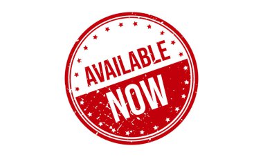 Şimdi Kullanılabilir Kauçuk Damgası. Kırmızı Kullanılabilir Şimdi Lastik Grunge Damga Mühür Vektör Çizimi