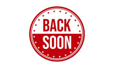 Yakında Kauçuk Damgası. Red Back Yakında Kauçuk Grunge Mühür Vektör İllüstrasyonu