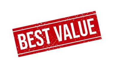 En İyi Değerli Lastik Damga. Kırmızı En İyi Değer Kauçuk Grunge Mühür Vektör İllüstrasyonu