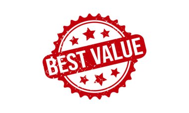 En İyi Değerli Lastik Damga. Kırmızı En İyi Değer Kauçuk Grunge Mühür Vektör İllüstrasyonu