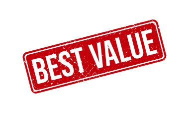 En İyi Değerli Lastik Damga. Kırmızı En İyi Değer Kauçuk Grunge Mühür Vektör İllüstrasyonu