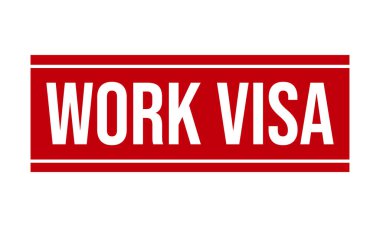 Çalışma Vizesi Kauçuk Grunge Mühür Vektör İllüstrasyonu