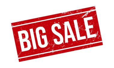 Büyük Satış Kauçuk Damgası. Büyük İndirimli Kauçuk Grunge Mühür Vektör İllüstrasyonu