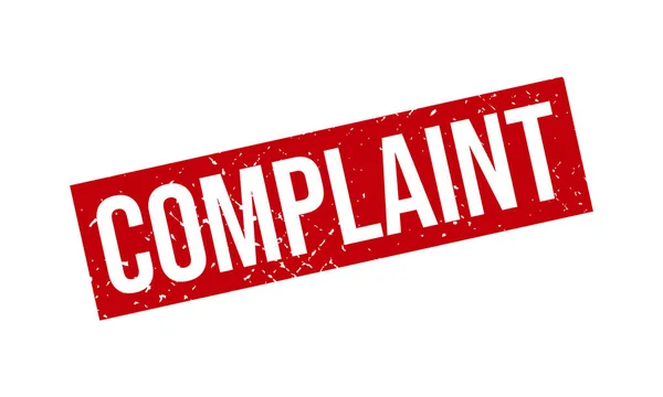 Plastik damga şikayeti. Şikayetçi Kauçuk Grunge Mühür Vektör İllüstrasyonu