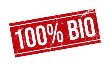 Yüzde yüz Biyolojik Lastik Damga. % 100 Bio Grunge Mühür Vektörü İllüstrasyonu