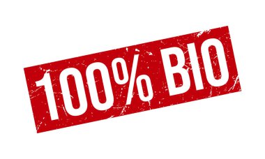 Yüzde yüz Biyolojik Lastik Damga. % 100 Bio Grunge Mühür Vektörü İllüstrasyonu