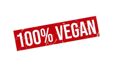 Yüzde yüz Vegan Lastik Damgası. % 100 Vegan Grunge Mühür Vektörü İllüstrasyonu
