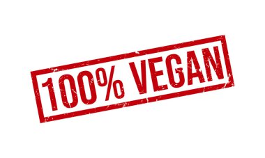 Yüzde yüz Vegan Lastik Damgası. % 100 Vegan Grunge Mühür Vektörü İllüstrasyonu