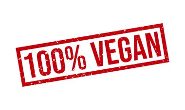 Yüzde yüz Vegan Lastik Damgası. % 100 Vegan Grunge Mühür Vektörü İllüstrasyonu