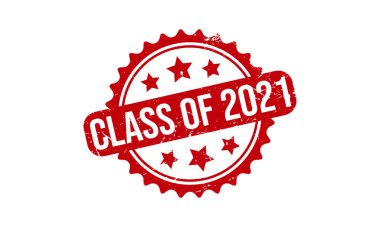 2021 Sınıfı Lastik Damga. 2021 Sınıfı Grunge Pullu Mühür Vektör İllüstrasyonu