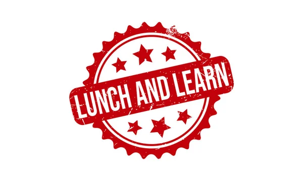 Öğle Yemeği ve Lastik Damga Öğren. Öğlen ve Öğret Grunge Damga Mühür Vektörü İllüstrasyonu