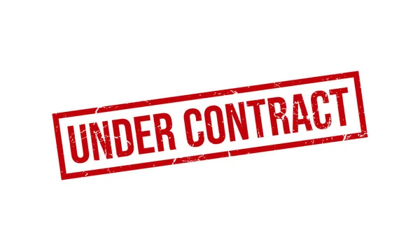 Kontrat Kauçuk Damgası altında. Sözleşmeli Grunge Mühür Mühür Vektörü İllüstrasyonu Altında