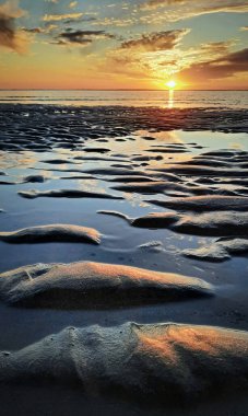 Atlantik Okyanusu, romantik ruh hali, Golfe de Gascogne, Yeni Akitanya, romantik ruh hali, duvar kağıtları günbatımı