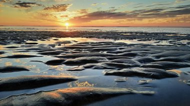 Atlantik Okyanusu, romantik ruh hali, Golfe de Gascogne, Yeni Akitanya, romantik ruh hali, duvar kağıtları günbatımı