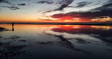 Atlantik Okyanusu, romantik ruh hali, Golfe de Gascogne, Yeni Akitanya, romantik ruh hali, duvar kağıtları günbatımı