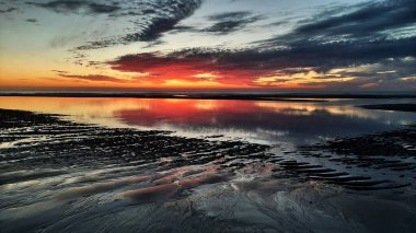 Atlantik Okyanusu, romantik ruh hali, Golfe de Gascogne, Yeni Akitanya, romantik ruh hali, duvar kağıtları günbatımı