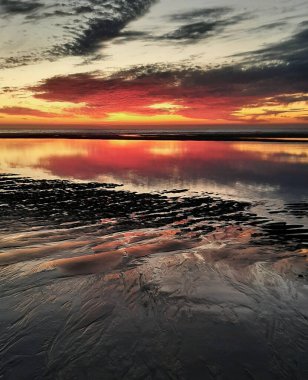 Atlantik Okyanusu, romantik ruh hali, Golfe de Gascogne, Yeni Akitanya, romantik ruh hali, duvar kağıtları günbatımı