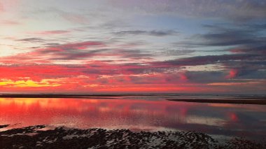 Atlantik Okyanusu, romantik ruh hali, Golfe de Gascogne, Yeni Akitanya, romantik ruh hali, duvar kağıtları günbatımı