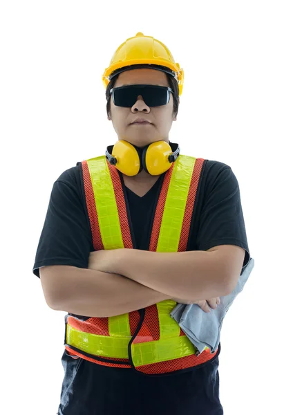 Male construction worker with Standard construction safety equip — Stock Photo, Image