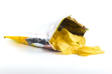 yığın beyaz üzerine patates cips 