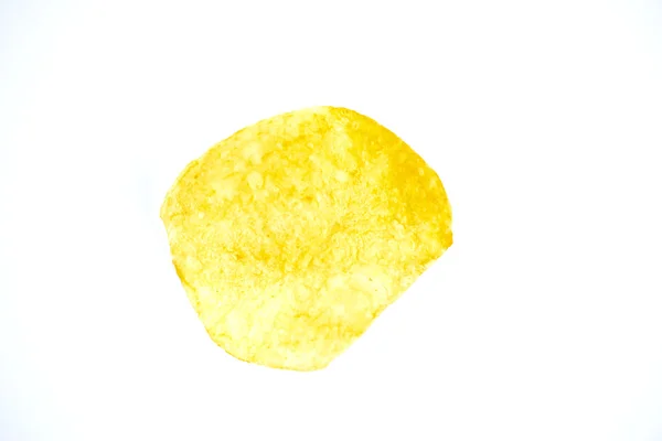 Potato chips op wit — Stockfoto