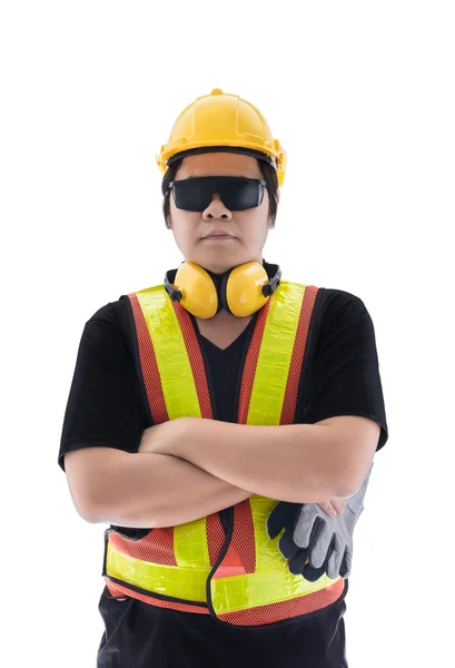 Male construction worker with Standard construction safety equip — Stock Photo, Image