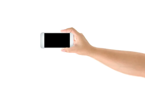 Smartphone portatile con schermo bianco. Isolato — Foto Stock