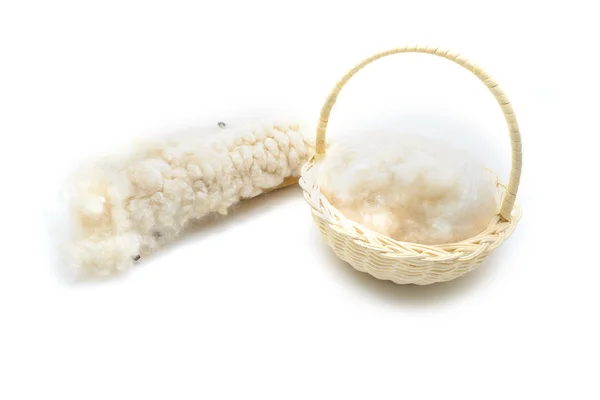 Kapok seeds with white fiber for making pillow — Stock Photo, Image