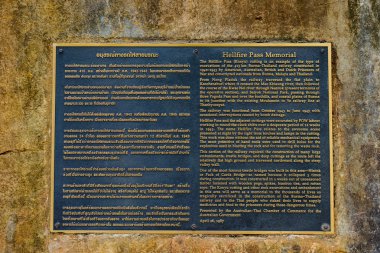 Plaque about of Hellfire pass Memorial clipart