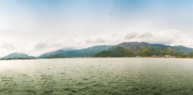 Panorama görünümünü kawaguchiko Gölü
