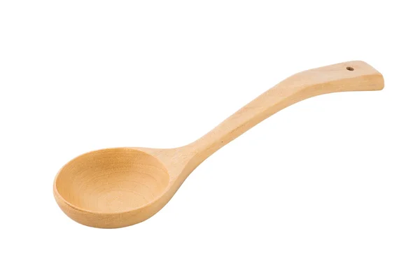 Used wooden spoon isolated — Stock Photo, Image