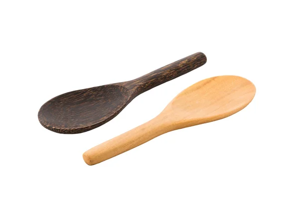 Used wooden spoon isolated — Stock Photo, Image